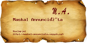 Maskal Annunciáta névjegykártya